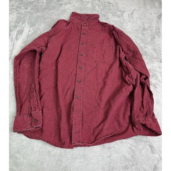 Vintage L.L. Bean Long Sleeve Button Down Shirt Men's Size Large Red - Picture 1 of 8